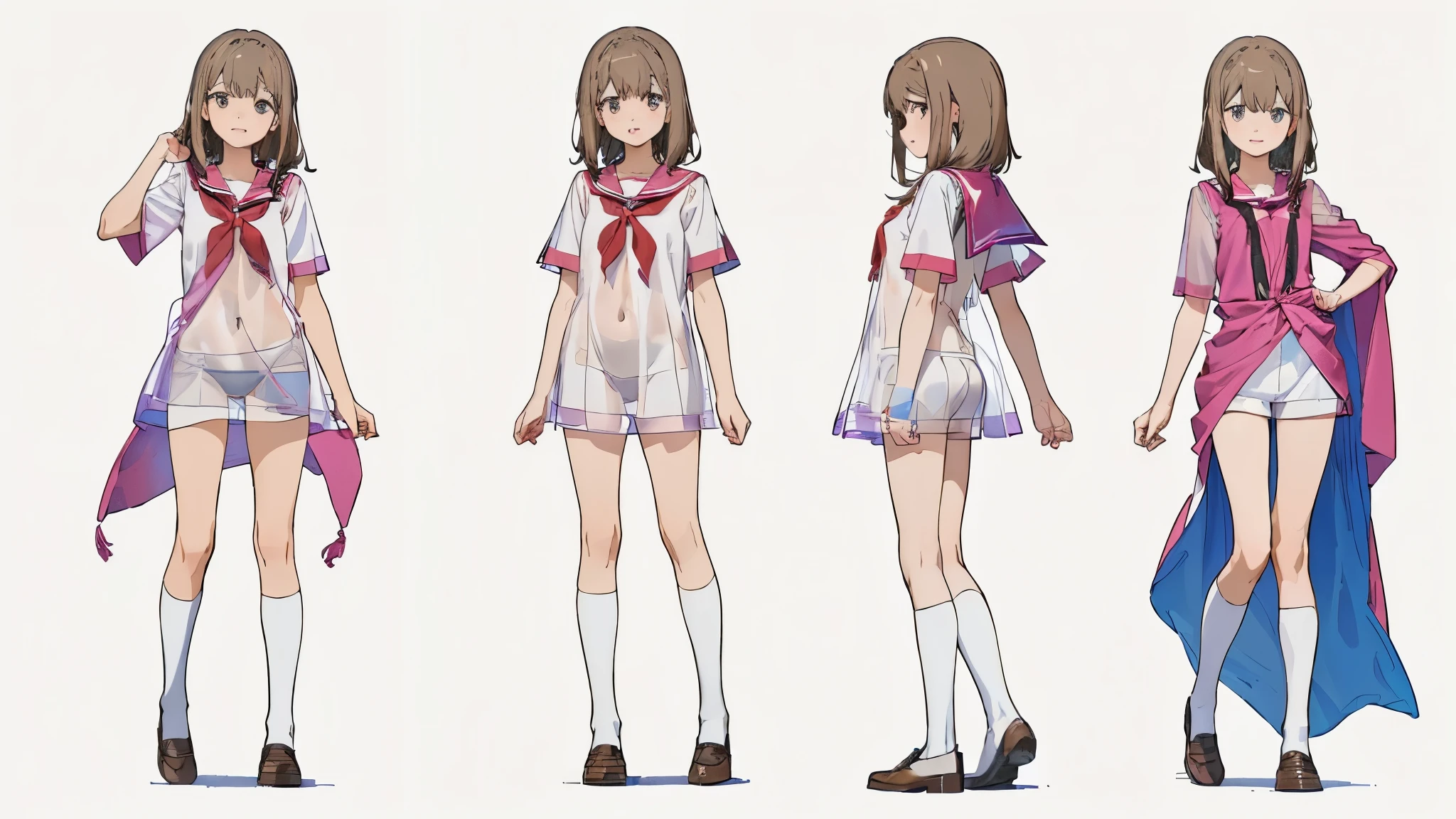 Anime character design of a woman in a short dress and a cape - SeaArt AI