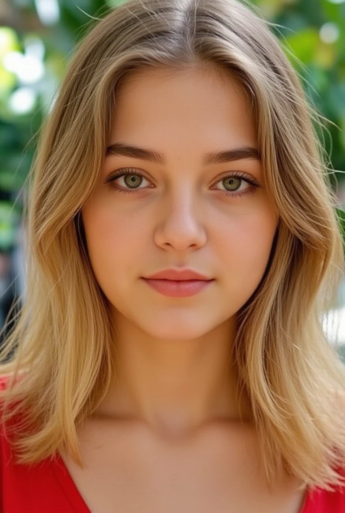 (realistic lighting, masterpiece:1.3), (8k, photorealistic,Hande Ercel, RAW photo, best quality: 1.4), (1girl), an woman, glittery eyes, 22 years old, ultra realistic real textured beautiful face, (realistic face), (golden long hair:1.3), beautiful hairstyle, realistic broun eyes, ultra detailed beautiful detailed eyes, (realistic skin), beautiful pink red golden skin, mirror lighting, Ultra detailed , hd quality, Realistic character, coiffed blonde hair,Blue eyes, realistic breast, Alone, modern, Cyberpunk, pink red golden lipstick, deep forest field.
