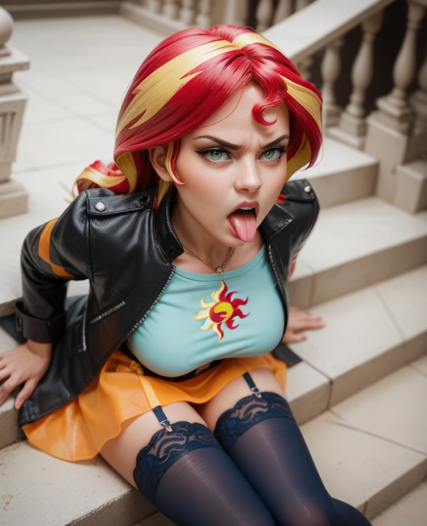 Photorealistic Realism 8K, 16K: A breathtakingly lifelike portrait of Harley Quinn, her vivid hair cascading down her back, contrasting the dark and gritty background of Gotham. Every detail of her outfit, every imperfections on her flawless skin, meticulously captured in ultra-high resolution, offering a crystal-clear sharpness that makes the image stand out. Harley Quinn, 16 Anos, Cabelo Grande, Fogo, Pessoas: A striking composition of Harley Quinn at 16 years old, her long hair ablaze, surrounded by a vivid display of flames and a group of intriguing characters,
