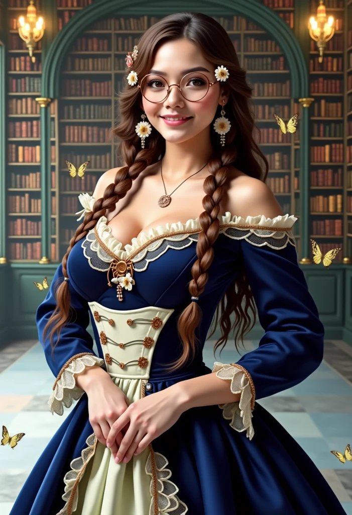 colombian blonde,blue eyes,with submissive look, with a yellow dress open in her mini skirt, walking in a library.,a hand touching his leg,, cleavage and metal pet collar,with hanging ring, , in a high Renaissance style, tight corset baroque dress, exquisite aristocratic, intricate victorian dress, Rococo queen, beautiful lady, elegant portrait, Wear elegant Tudor clothes, dark historical baroque dress, 1 Duchess of the 7th century, dressed in medieval lace, like an elegant noblewoman, aristocratic clothing