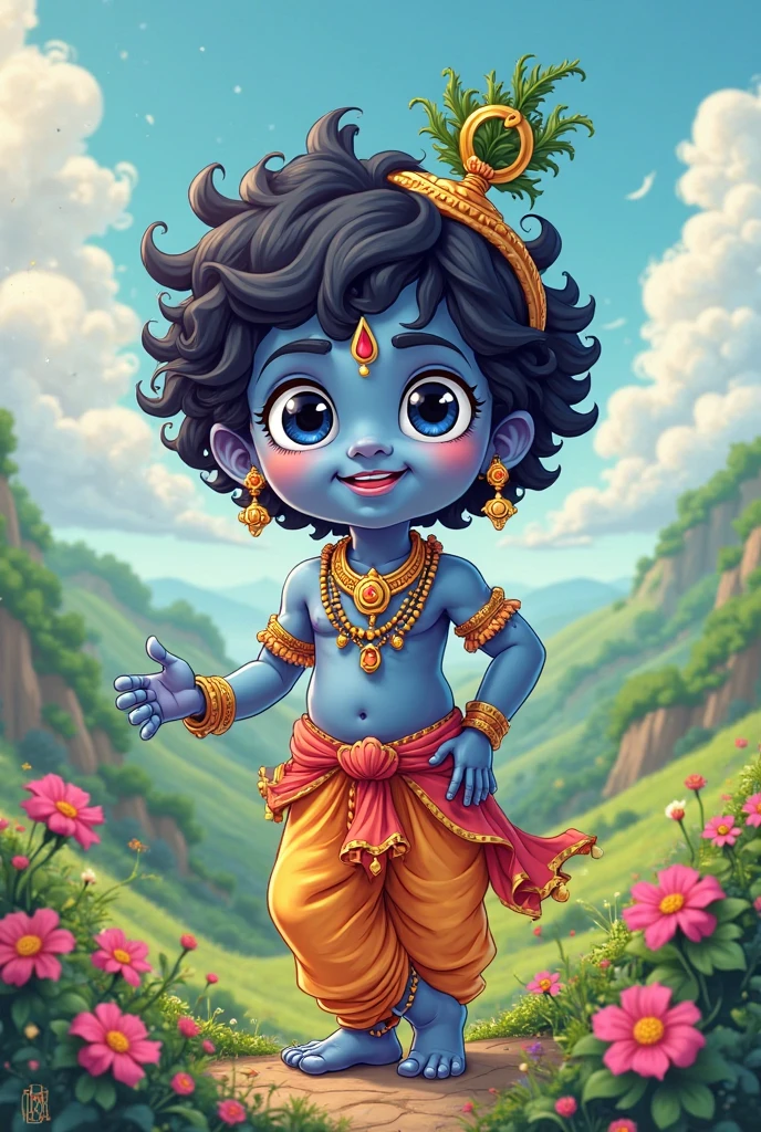 Lord Krishna as a Korean toon