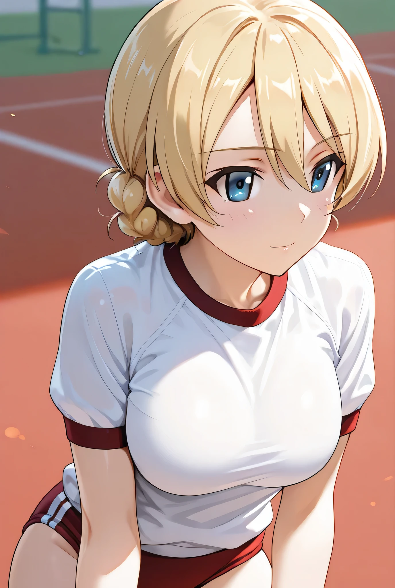 darjeeling \(girls und panzer\),gym uniform,buruma,1girl,solo,