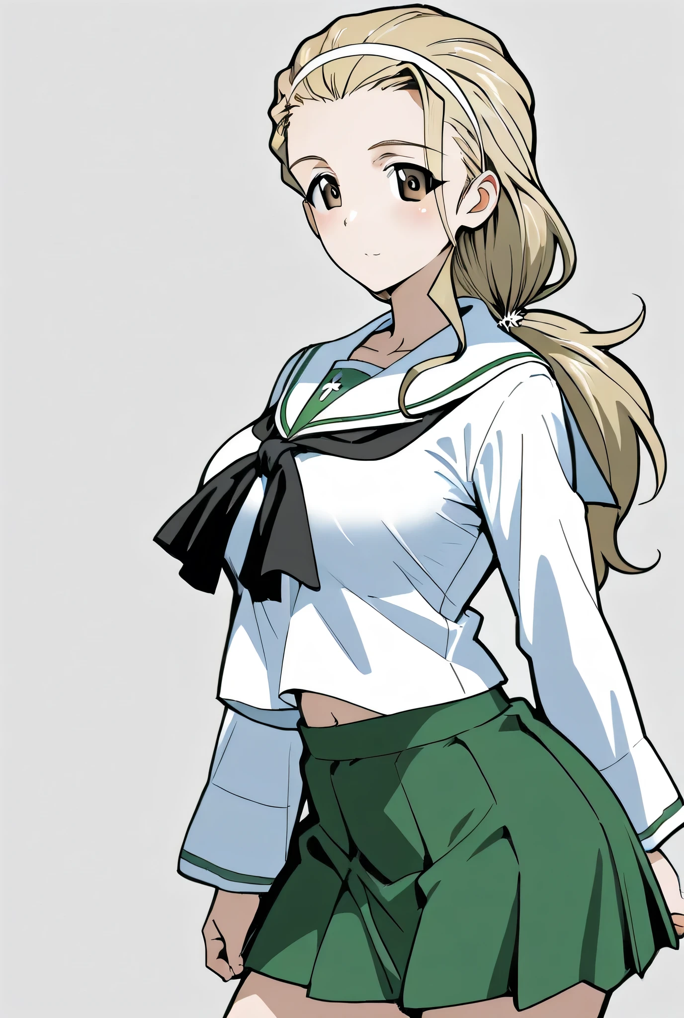 sasaki akebi \(girls und panzer\),ooarai school uniform,1girl,solo,