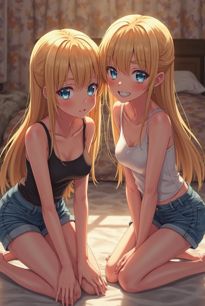 loli   (5 year old blonde and 13 year old blonde) de topless 