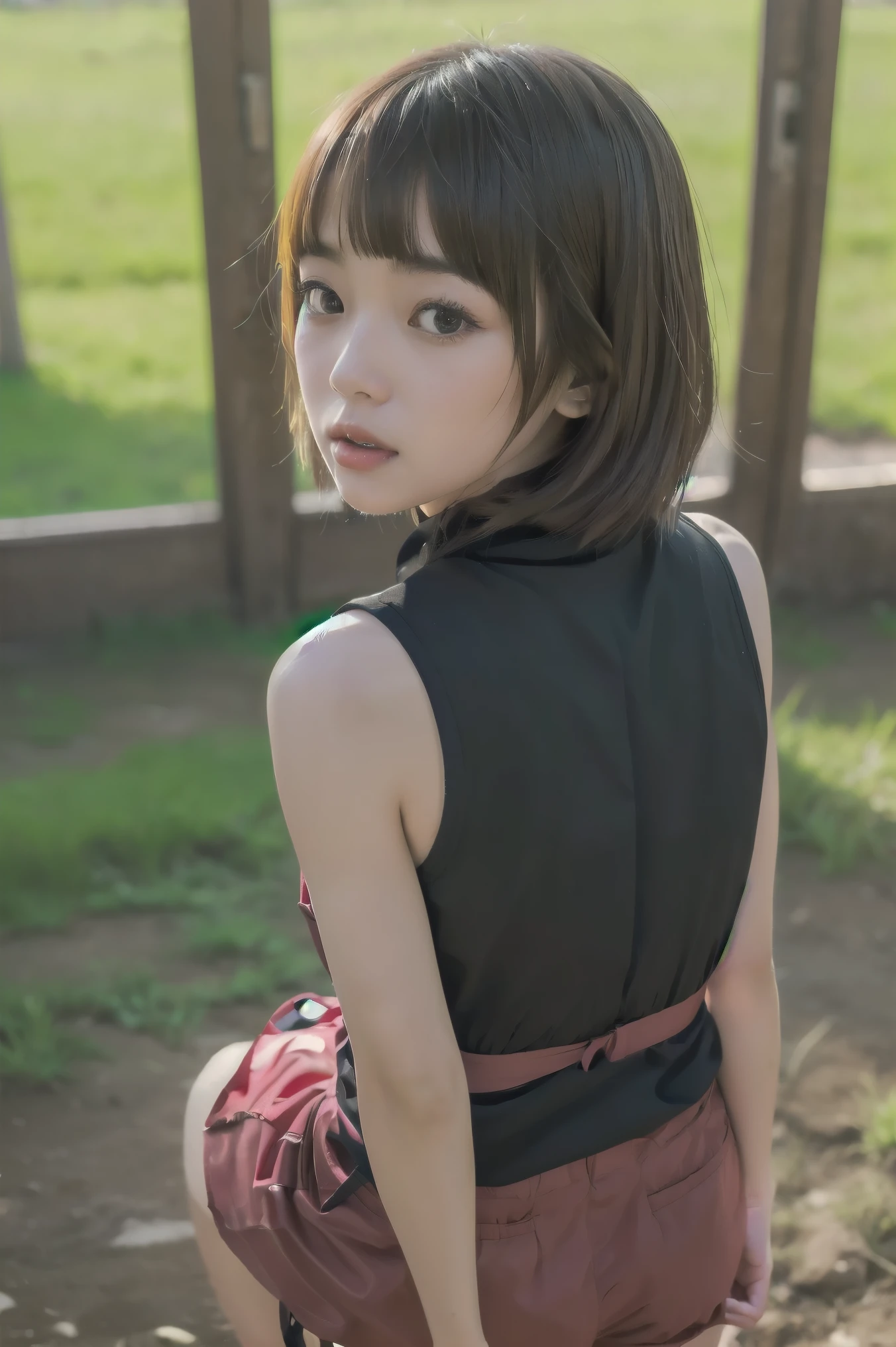 ((that's on fire、 Bitch、lean forward、put your hands between your legs、 wariza、( 1 boy、 penis、Standing dog、hugging from behind)、( 1 boy、 penis、COWGIRL POSITION、 squats 、spread your legs)、 beautiful heritage makeup、short hair、short bob、Pants、Loose Hair Color、On、small、small胸、dress、The valley is visible through the gap、 nipples visible through gaps))、1 girl、Masterpieces、Japanese girl、 absurd、High Resolution、 ultra detailed 、depth of field、masterpiece、very detailed CG、3D Photography、3D background 、Unity、8k、 nothing 、Top Quality、Shadowy、Clear Focus、 white skin、detailed eyes、Blurred Background、dynamic ungle、 the most amazing super feat exaggerated、closed mouth、 watch viewers 、 Super Clear 、curvy、赤い頬