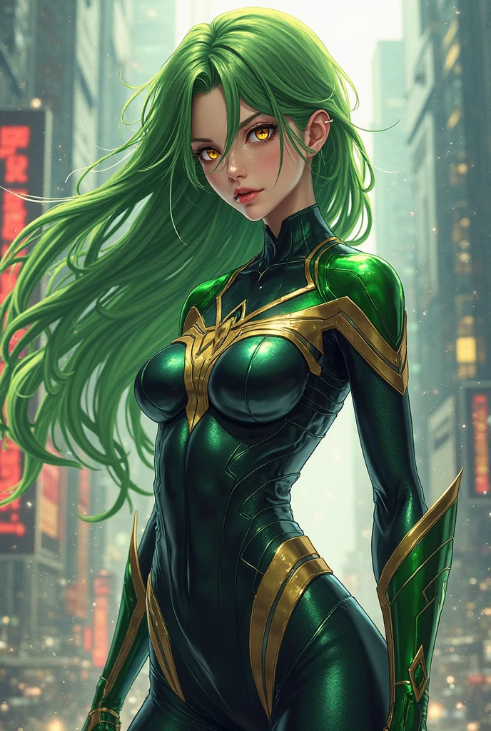 realistic,( photo-realistic), ultra hires, (masterpiece, top quality, best quality, official art, beautiful, raw photo, (high detailed skin:1.4), detailed woman, kafka, green eyes, green hair, long eyelashes, delicated eyebrows, fluffy, beautiful lips, high detailed eyes, ((big breasts: 1.24))