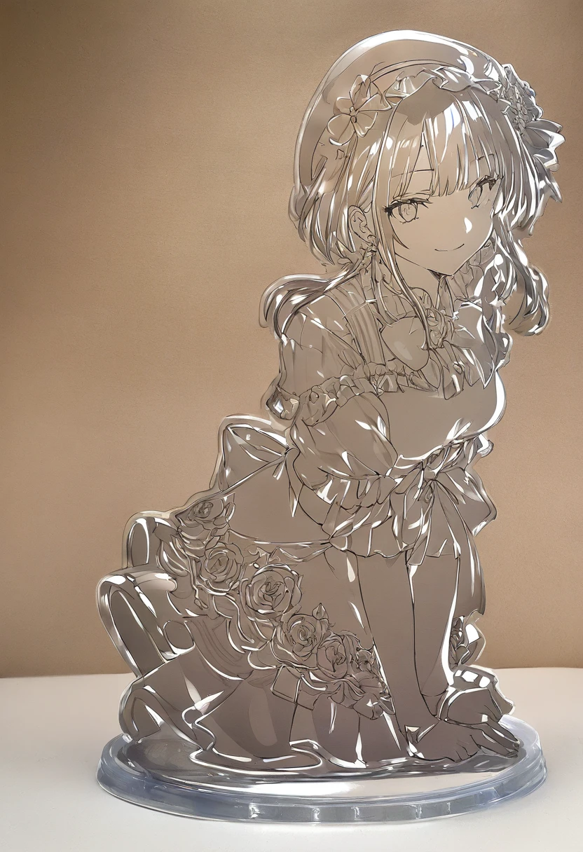 Line Art、monochrome、 Line Art、girl acrylic stand