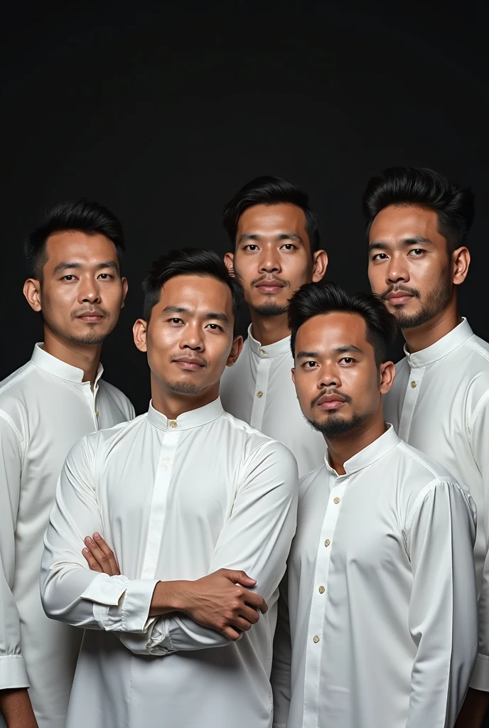 Photo of 2 men, Alfredi Husni, wearing white shirts and wearing HD quality peci
