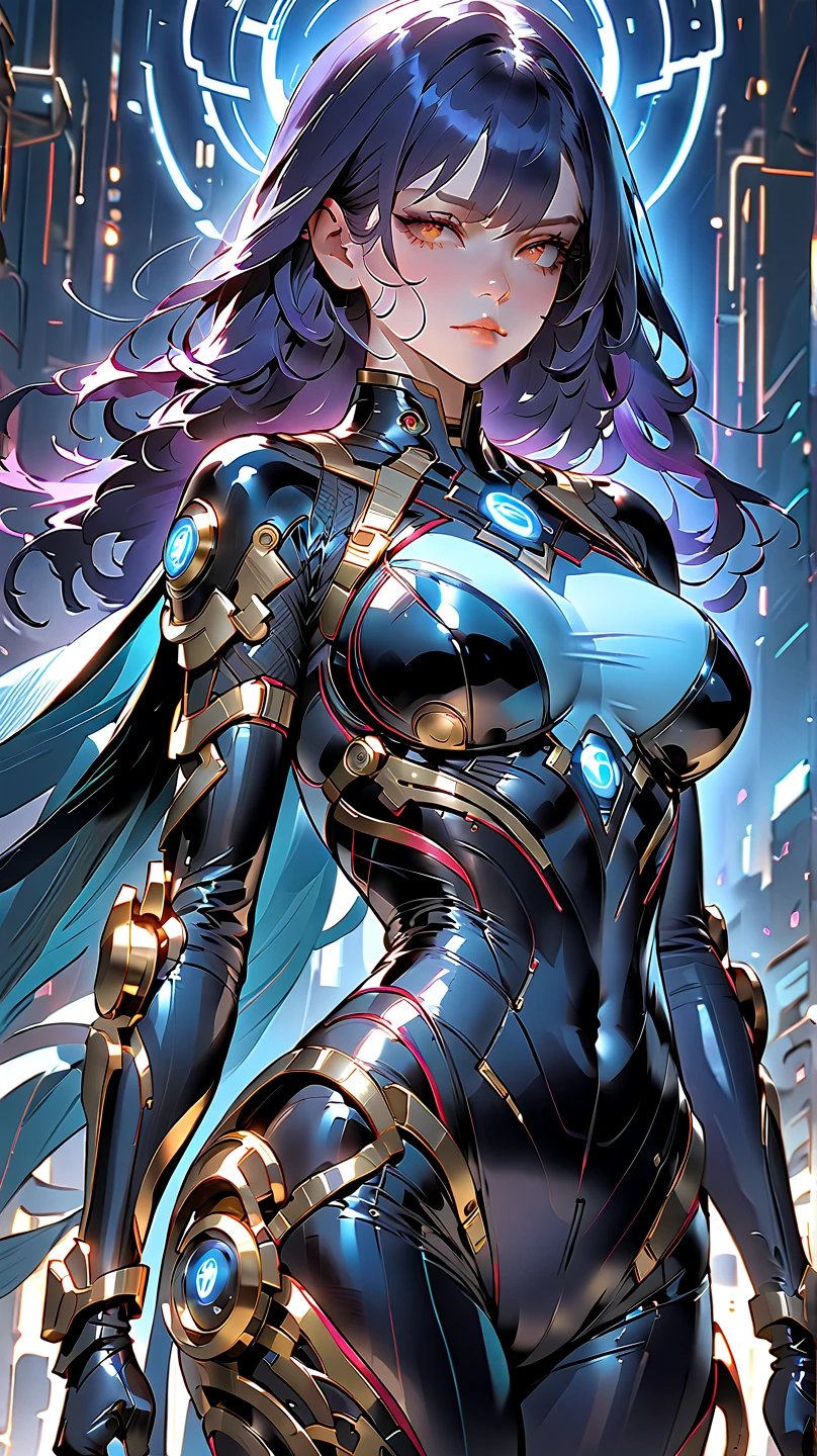 Black Magician Girl's. sexy, blue eyes, Beautiful Face, A healthy and athletic body, Mischievous, 完璧なblue eyes, Fine grain, Frivolous, sexy, Modest chest, facefocus, High resolution, 超High resolution, Strike a Pose, Black Hair,Gantz Suit