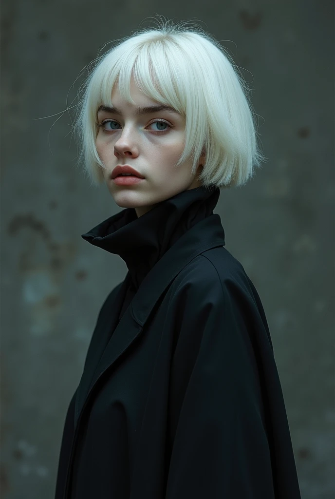 photo of (m4rk1ep0st-130:0.99), a woman, closeup portrait, perfec blonde hair, short 80s haircut, posing, (vintage photo, Leather jacket, latex crop top, shiny leggings), (closeup portrait), 24mm, (tintype), (analog, film, film grain:1.3), ((plain background, gradient)), ((detailed eyes)), (zoomburst:1.1), (epicPhoto)