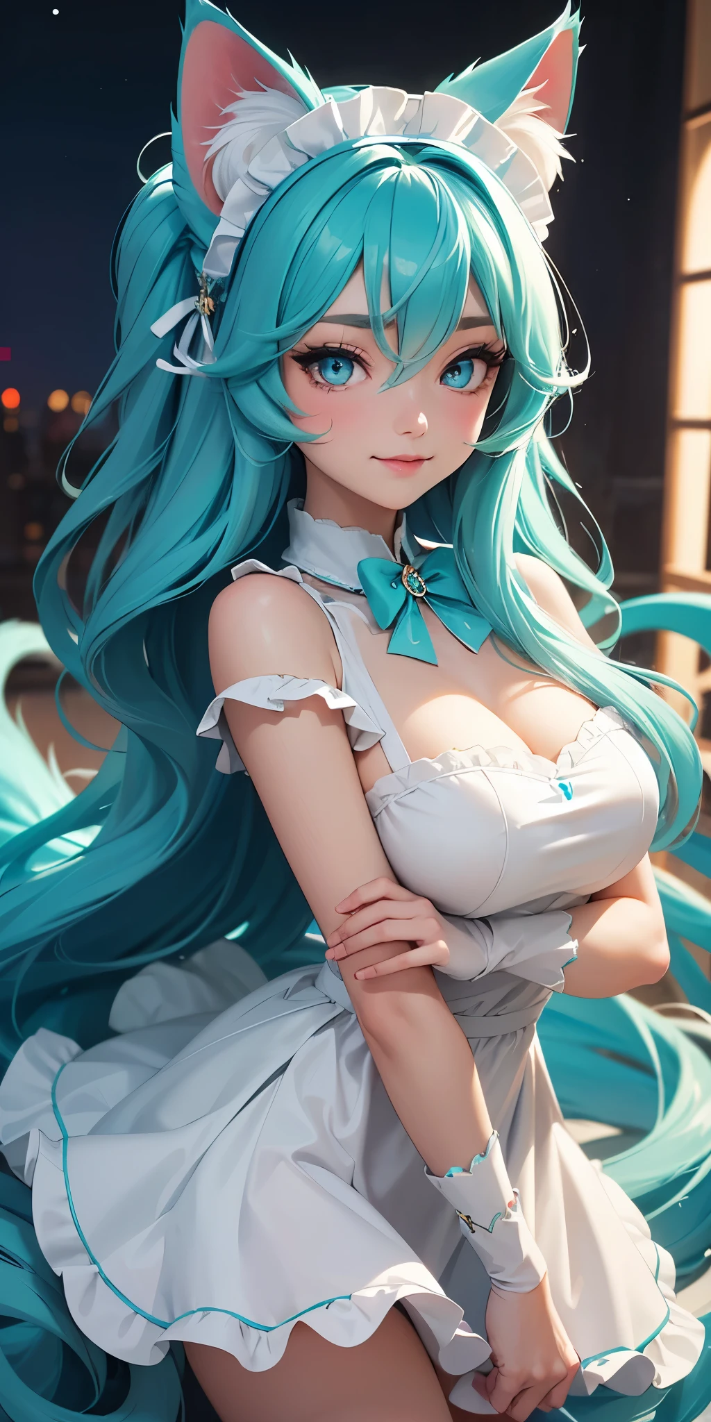 blue hair,girl,Aho,long hair,Green eyes,Red V-neck tie-back top,light blue long skirt,whole body,earrings,Rosa Kingdom Set,Dark blue pantyhose,Rosa kingdom style,role conception,Character Draft,Role diagram,Kurosaki Ruri(ARC-V)