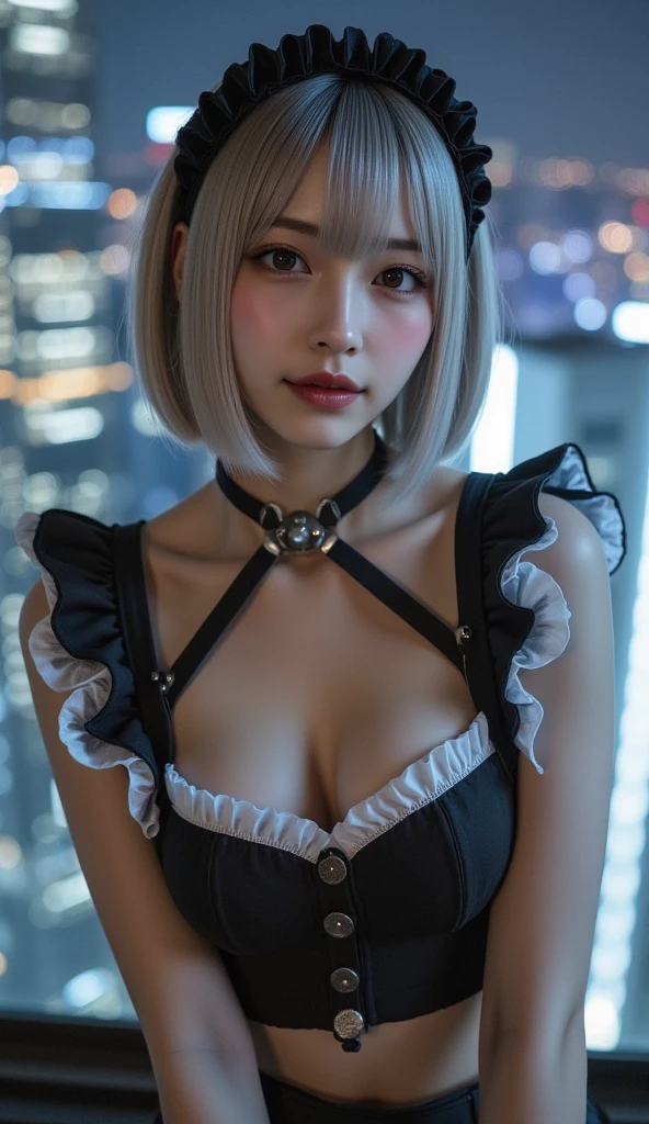 1girl,beautiful vintage color, instagram (photorealistic, high resolution:1.4), ((puffy eyes)), looking at viewer, , full body (8k, RAW photo, best quality, masterpiece:1.2), (realistic, photo-realistic:1.37),(sharp focus:1.2), professional lighting, photon mapping, radiosity, physically-based rendering, (pale skin:1.2),(small breasts:1.2), looking at viewer, (middle hair:1.5), portrait, purple eyes, (sliver hair:1.1),bangs, (simple background:1.4), solo, upper body, realistic,(masterpiece:1.4),(best quality:1.4),(shiny skin),fashi-girl,makeup,smile(skinny,closed mouth,shy :1.3) ,(standing,black Stewardess uniform,Necromancer:1.1),medium bust,sexy pose ,