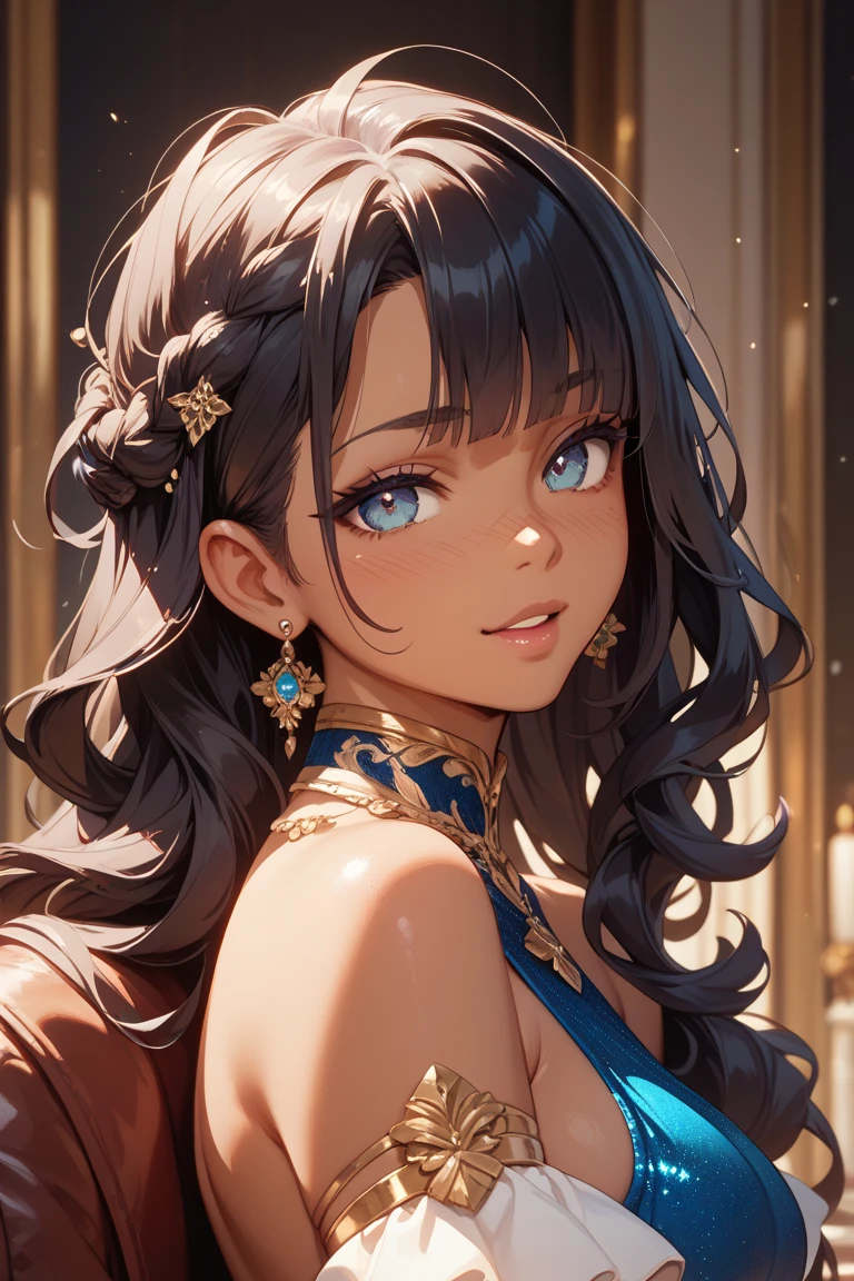 Masterpiece, porn, nude, best quality, ultra high res, 1 girl, fit, tiny waist, smiling, blushing, pink cheeks, Lisa from Blackpink wearing a moroccan caftan, <lora:Moroccan_Caftan:0.6>, green and blue fabric, golden embroidery, high quality, face details, <lora:lisaBlackpink_v1:1>