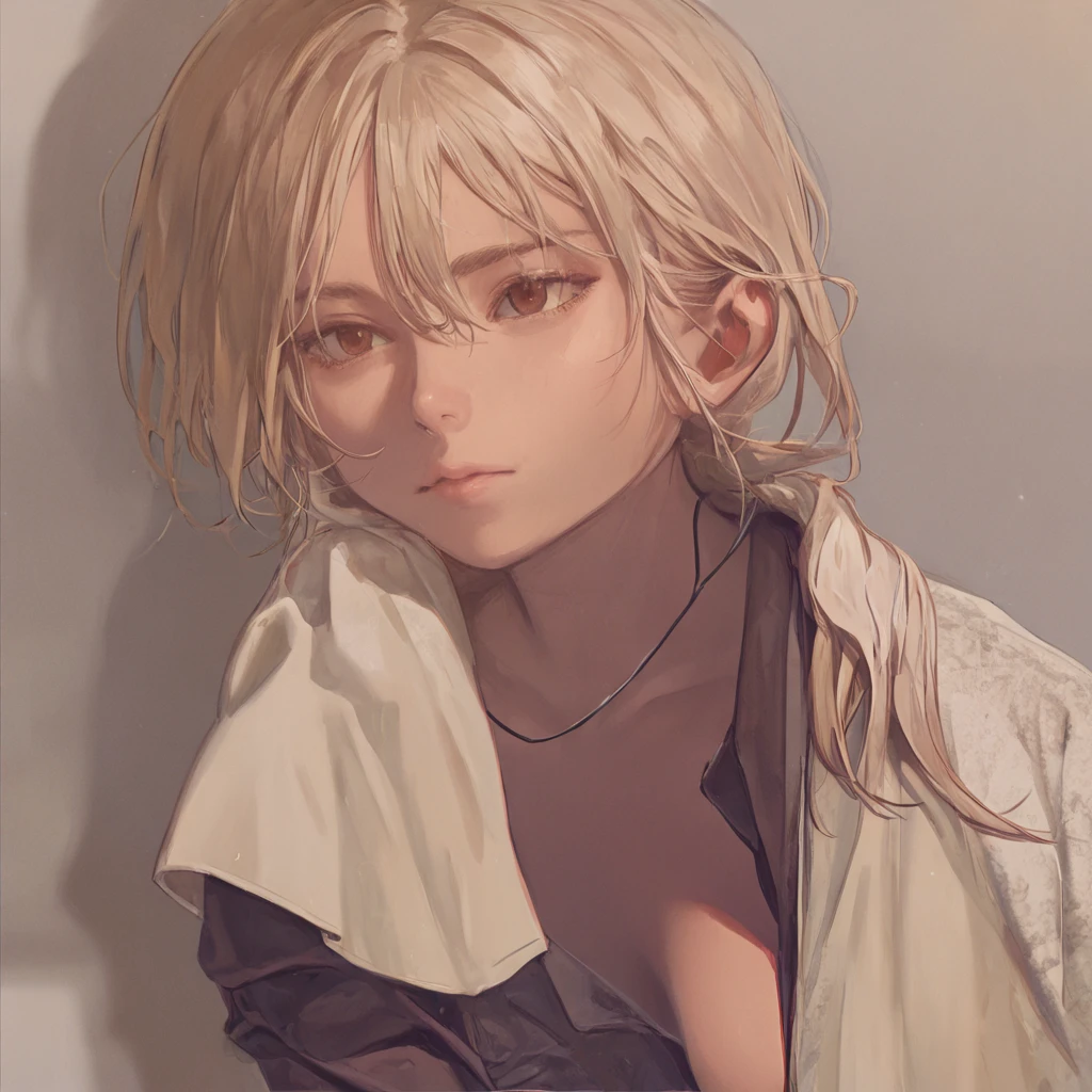 Annie Leonhart,Big Breasts,Black scarf,Black jacket,Black shorts,Blushing,Confused expression,Hotel Rooms