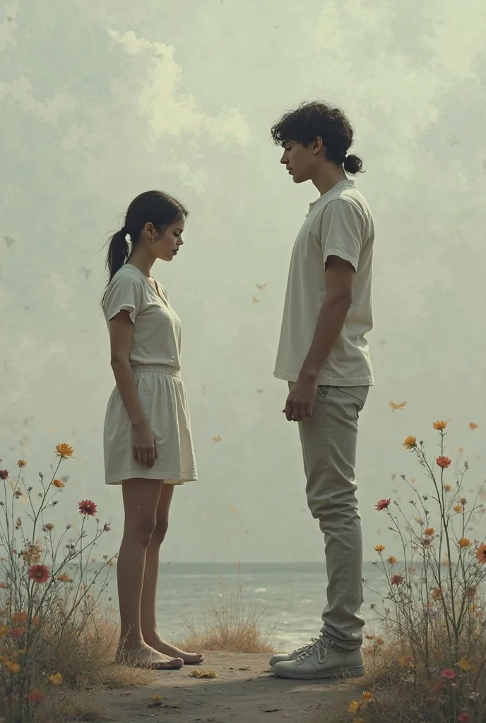 One sunny afternoon, Mia's curiosity led her to the village pond, where she stumbled upon Lucas, absorbed in sketching the pond's serene reflection.
Startled but intrigued, Lucas looked up, his eyes meeting Mia's in a moment of unexpected connection.