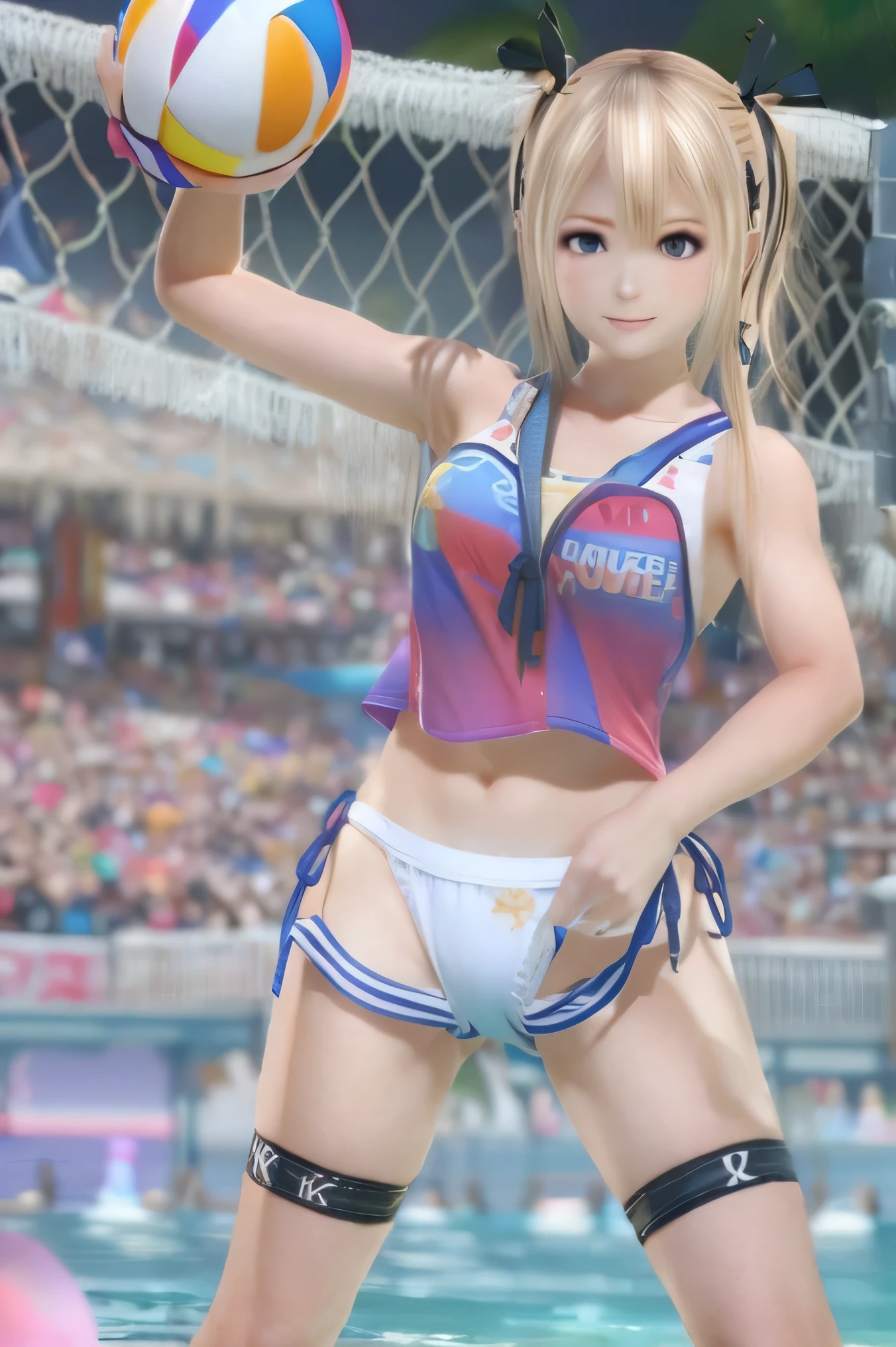 (TOP QUALITY,4K,8k, High Resolution, masterpiece:1.2) Marie Rose、 beach volleyball uniform 、 bikini