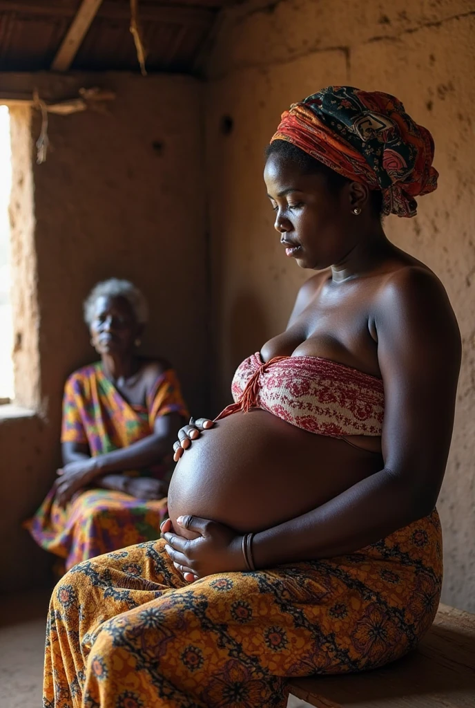 Extremely pregnant Mozambican girl