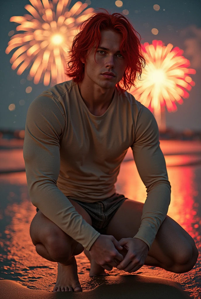 (Photorealistic photography, highres ,best quality, masterpiece:1.2), Actor young handsome Pennywise  posing nude, young, detailed facial features, detailed eyes, detailed hands, stylish hair, no facial hair, slim athletic physique, no body hair,fully naked, holding a red air balloon, correct looking penis, well-shaped penis, smooth penis and balls, penis, alot of red air balloons in background, dramatic lighting, full body shot 