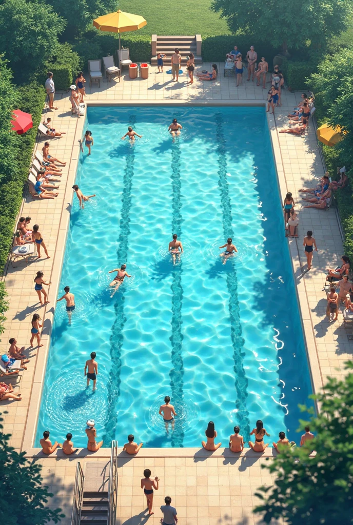 cinematic film still of <lora:add-detail-xl:0.1>1
<lora:detailed:0.3> realism
<lora:perfection style:0.2> perfect
<lora:eyetune:0.6>
<lora:xl_more_art-full_v1:0.3>
<lora:Ron Fricke style:0.3>
<lora:Unreal Engine style:0.3>
<lora:TeethXL:0.3>
<lora:Chiaroscuro Lighting Style:0.3> Chiaroscuro Lighting Style
 <lora:High Angle style:1>
High Angle From above a group of people swimming in a pool, camera from above, Bird's-eye view, aerial shot view, movie themed, sharp, detailed, epic cinematic photography, artistic, dramatic cinematic lighting style, cinematic color style, skin tone film style, Kodak, 35 mm film style, detailed background style, widescreen style, cinematography technique style, High Angle style, short hair, multiple girls, black hair, swimsuit, multiple boys, water, 6+girls, from above, 6+boys, swimming, shirt, barefoot, one-piece swimsuit, traditional media
, shallow depth of field, vignette, highly detailed, high budget, bokeh, cinemascope, moody, epic, gorgeous, film grain, grainy