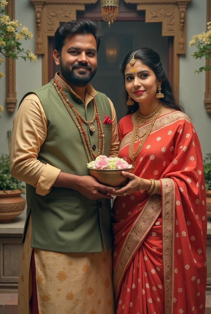 bride and groom posing for a picture in traditional indian attire, taken with canon 5d mk4, taken with sony alpha 9, photo taken with nikon d 7 5 0, photo taken with nikon d750, taken with canon eos 5 d mark iv, taken with sony a7r camera, photo taken with sony a7r camera