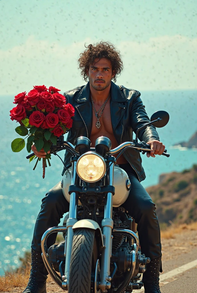 Cool guy with a rose tattoo