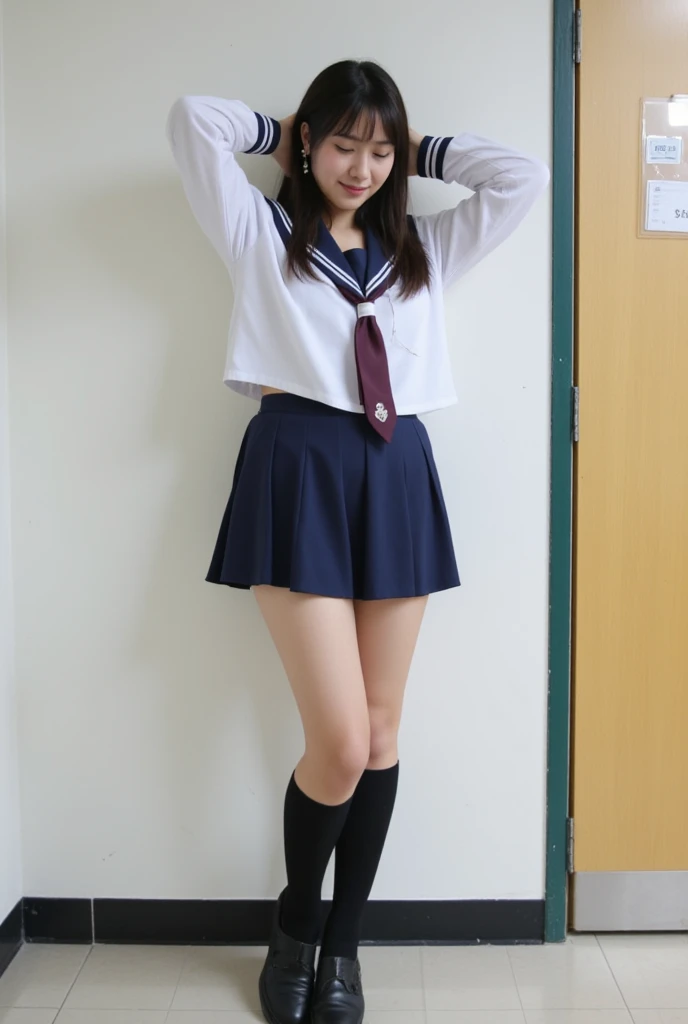 Fluttering skirt, fluttering lolita girl, baby face, junior high school girl, princess lolita, skirt flip With my arms tied with ropes, White shirt with a wide open chest Spread your legs By the wall Japanese handcuffs Constraints Small breast swelling