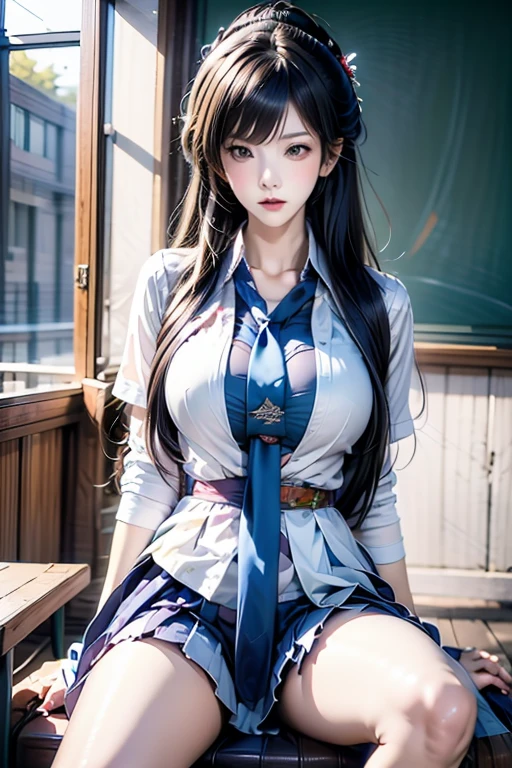 A woman in uniform poses for a photo, Real young gravure idol, wearing Japanese School Uniform, Girl in uniform, Japanese , Shot with a Canon 5D MK4, A young and cute gravure idol, Japanese Model, Japanese Girls , Close-up portrait shot, Surreal , Young Sensual Gravure Idol