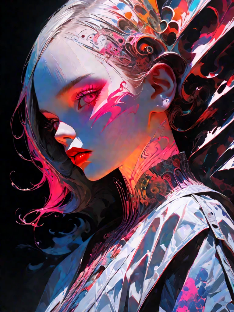 official art, unity 8k wallpaper, ultra detailed, beautiful and aesthetic, masterpiece, best quality, (zentangle, mandala, tangle, entangle), (fractal art:1.3) , 1girl, extremely detailed, dynamic angle, cowboyshot, the most beautiful form of chaos, elegant, a brutalist designed, vivid colours, romanticism, by james jean, roby dwi antono, ross tran, francis bacon, michal mraz, adrian ghenie, petra cortright, gerhard richter, takato yamamoto, ashley wood, atmospheric, ecstasy of musical notes, streaming musical notes visible