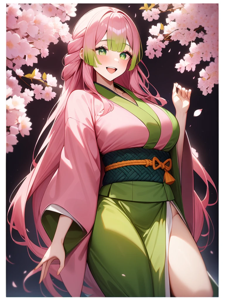 Mitsuri Kanroji, kimono, e Cup breast, Mesh, lace, garter belt, mini skirt, choker