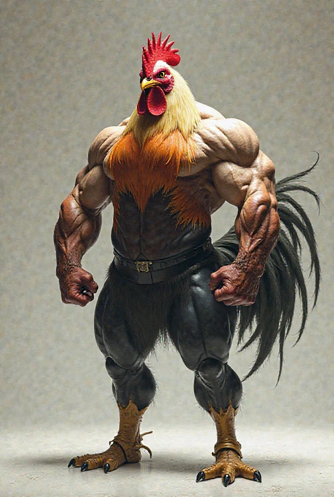 A chiken 
with 6 pack

