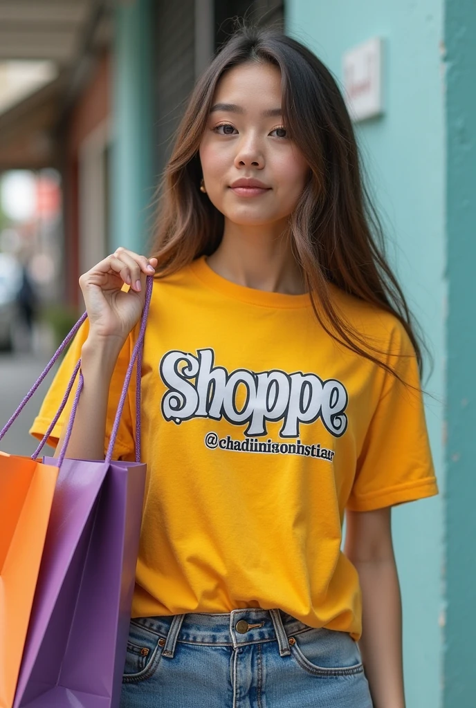 A large person wearing clothing with lots of bananas written on it