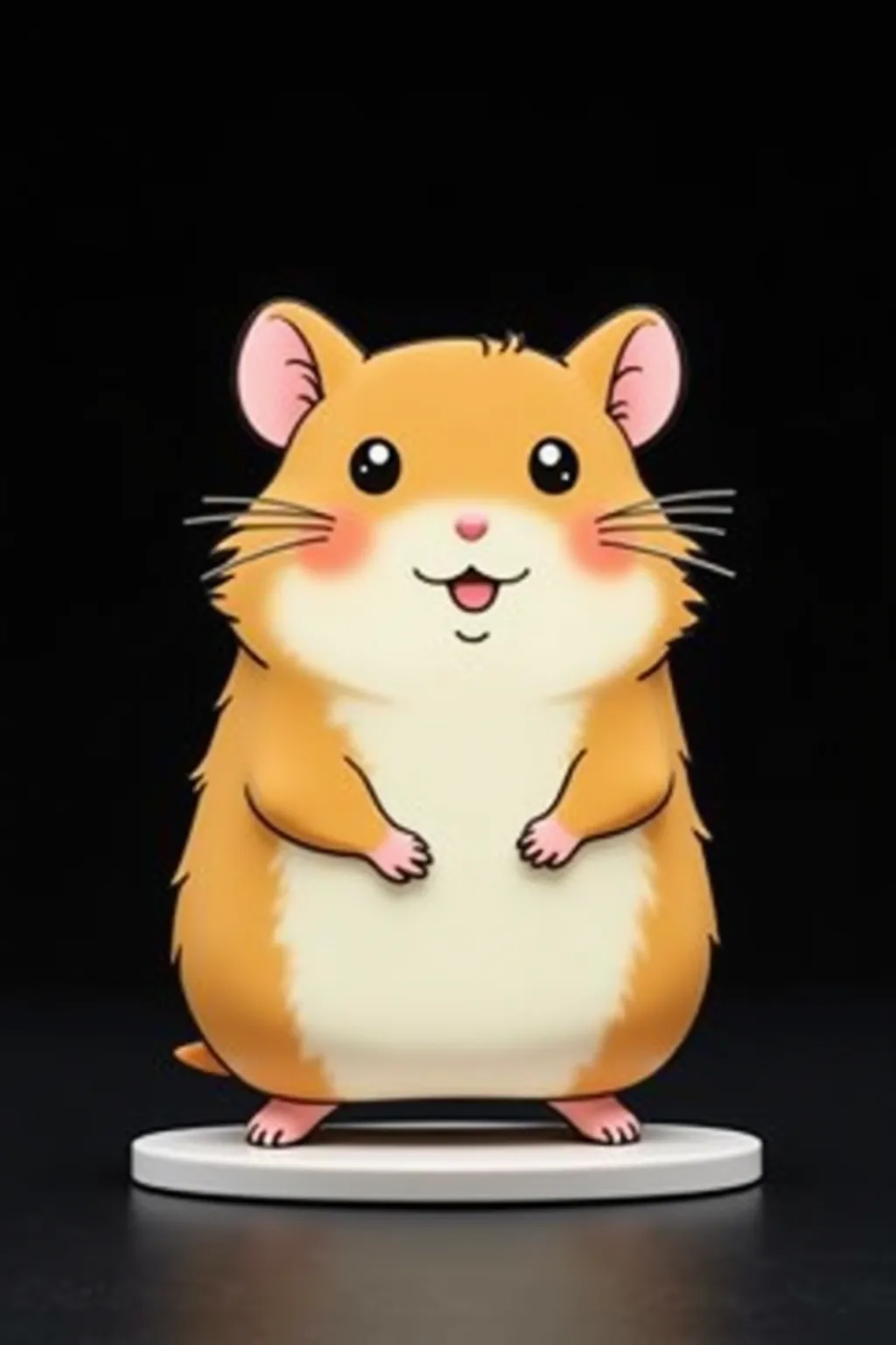 A stand of a cartoon hamster