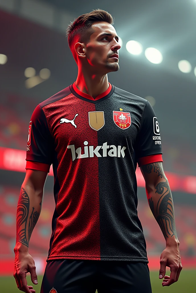 Black and red t-shirt to play soccer