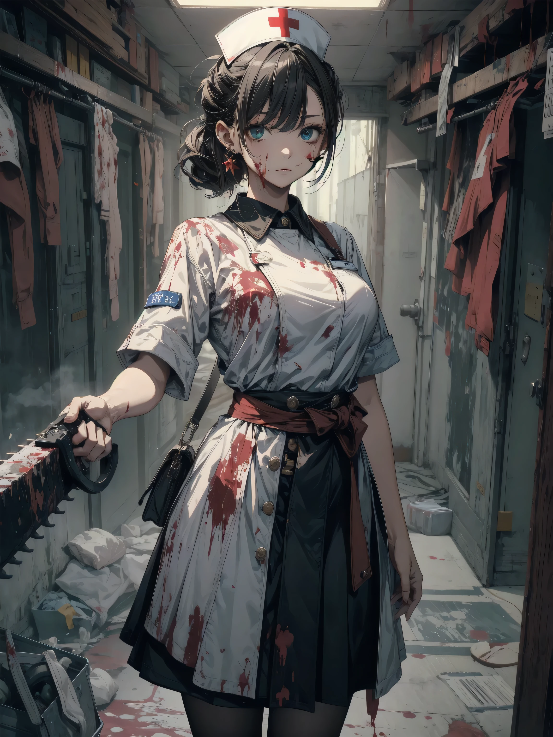 (Highest quality, 4K, 8k, High resolution, masterpiece:1.2), Very detailed, Picturesque, Animated Photography, Photo Animation:1.37)、Browsing Caution、Japanese schoolgirl.Completely naked、Injury、destruction、(((Amputee)))、((Bloody bandage:1.5))