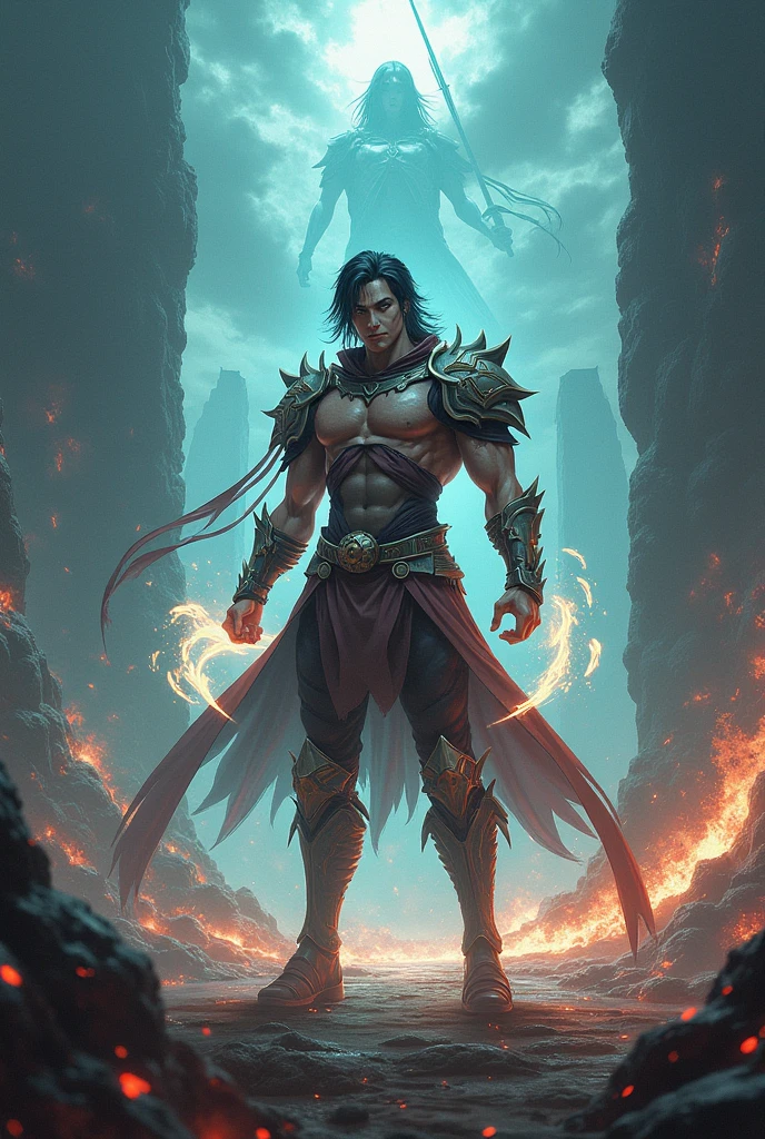 (homem de cabelo vermelho),(Dupla empunhadura:1.1),(sword in each hand),(uma espada negra),(an ethereal sword),(olhar intenso),(forte e confiante),(epic battle scene),(dramatic lighting),(poeira e detritos flutuando),(Golpes poderosos),(dinamic poses),(expression of martial prowess),(action-packed),(Confronto de alto risco),(Epic fantasy setting),(respingos de vermelho),(magical aura),(energia intensa),(armadura detalhada),(detalhes intrincados em espadas),(Inflexible determination),(smoke and sparks),(cinematic composition),(impressive physique),(manto carmesim fluindo),(atmosfera sinistra),(Extraordinary agility),(fundo misterioso),(mythical creatures),(majestic scenery),(paleta de cores com tema carmesim),(flashing blades),( apressar-se)