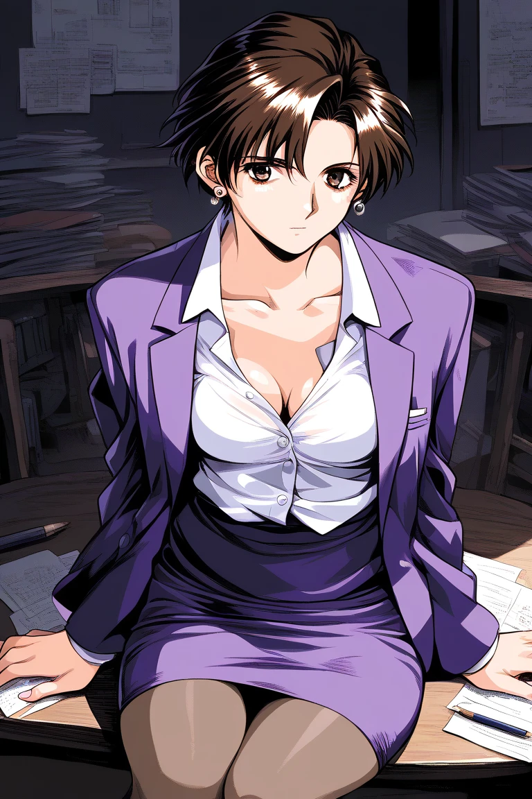 masutepiece, Hot Sho Quality)), absurderes, perfect anatomia, Te Takemor's smile), Necklace, Choker, dressig chest:1.3), Braless, defined abdomen, labcoat, Standing, Background of the Doctor's Office, Sexy Pose