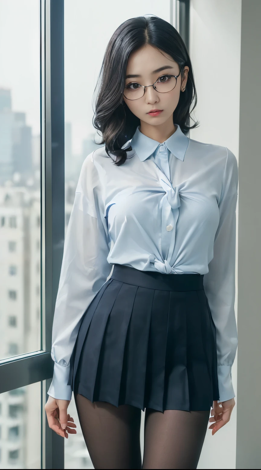 (realistic), (hyperrealism),best quality, masterpiece,ultra high res, (photorealistic:1.4),1girl,pale skin,skinny,(looking at viewer:2), <lora:add_detail:0.6>,japanese alley,
<lora:makina69_itzy_v1.0:1> , flared pleated skirt, collared shirt, neck tie, long wavy hair,
cowboy shot,