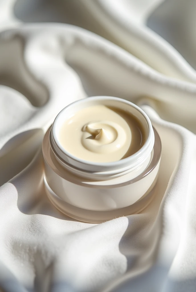 Foot balm in a small closed transparent plastic jar