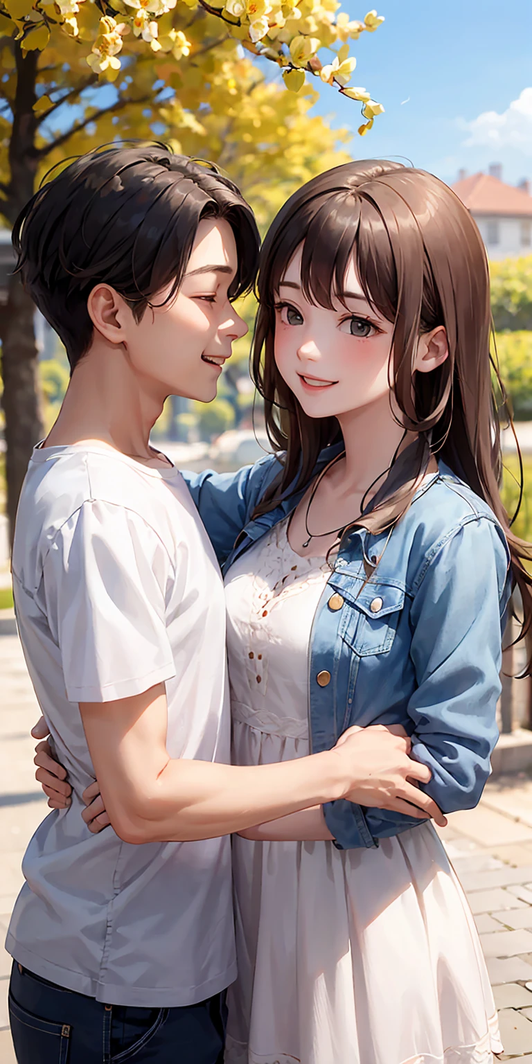 Boys embrace girls