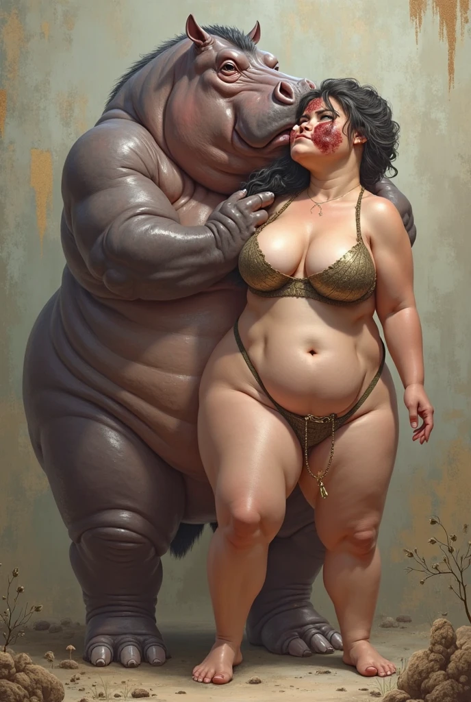 ultra detailed), a beautiful and detailed full size portrait of a female anthro human getting penetrated by a huge black monster, scalie, horns, long hair, standing, pregnant human, monster penetrating human, sex, dominating male, penis in vagina, black nipples, smaller female, monster/human, screaming, feral on human, non-mammal breasts, big body, sexy body, goddess, wide hips, kenket, Ross Tran,ruan jia, trending on artstation,foxovh, cenematic lighting, big butt, cave  dirt, detailed background, moring, sad, blush, detaled eye, looking at viewer, against wall, nude, big penis, big balls, against_surface ,from behind position, side view, big_dom_small_sub, forced, rape, cumshot, clothing torn, pants, holding chest,