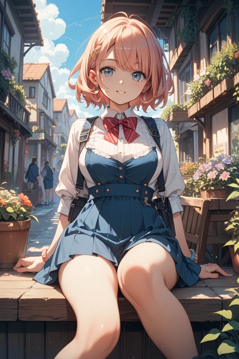spread leg legs、sit、Looking away、Chat with friends、In town、bustling street、cap、Panties、Shoulder bag、mini skirt、Private Server、Big Breasts、Dynamic Angle、Useless、smile、Both eyes open、Voyeur style