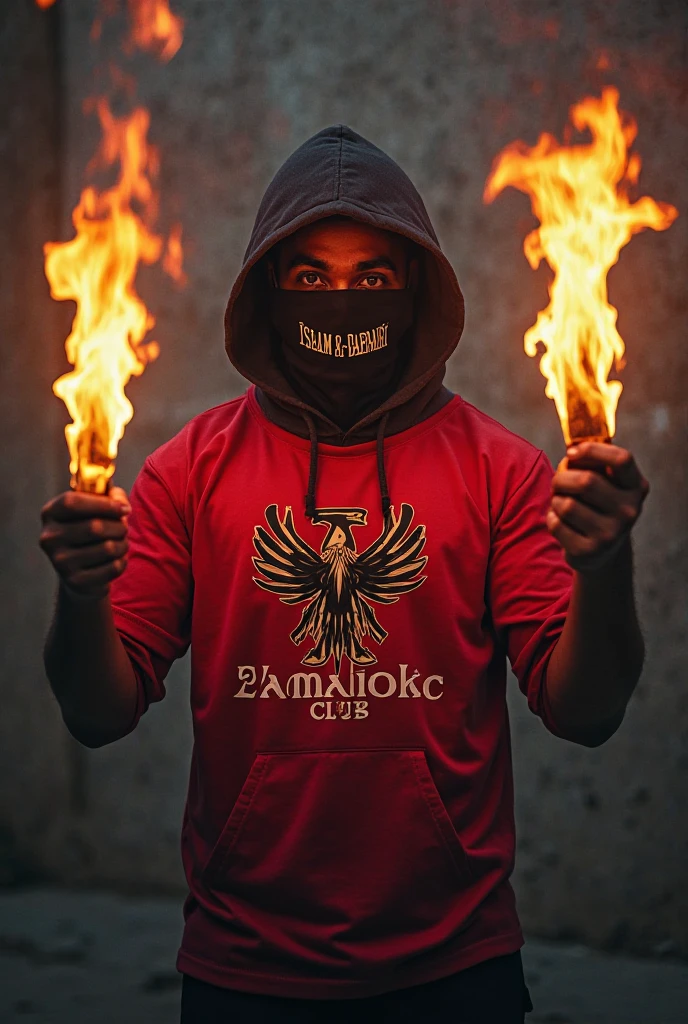 Create a sinister 3D brand logo with the word Gve. add a triangle with illusion effect as a reference. And place a group of white young people, masculine, estilo hip hop, with bandanas on their faces and the setting representing an indigenous village.