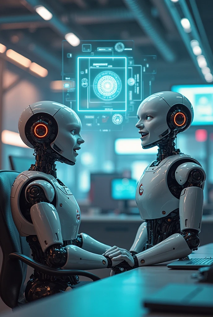 robots working in offices and mistreating people robot bullying