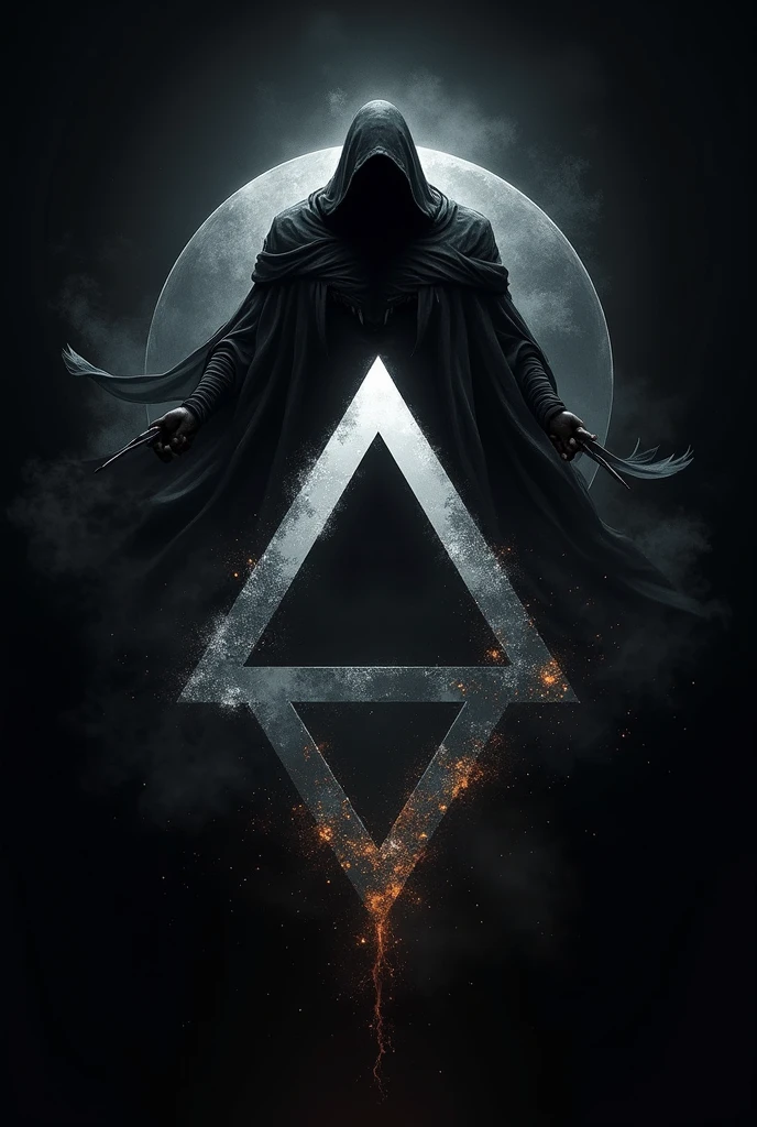 Generate a demon holding an infinity with his hands and with a minimalist drawing style that only shows the upper part that is black and white that is only in pixelated 2D