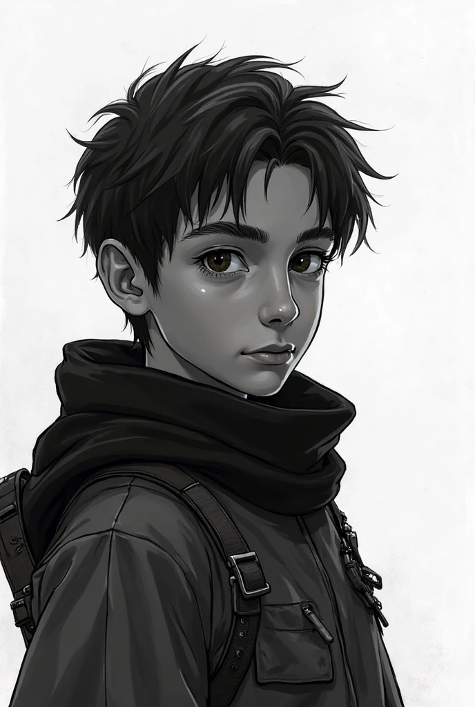cute face boy, wearing leather pent and shirt, full standing pose, short brown hairs, Character Sheet, 12 yo student, Full body, Simple white background, character reference sheet, Concept art, design sheet