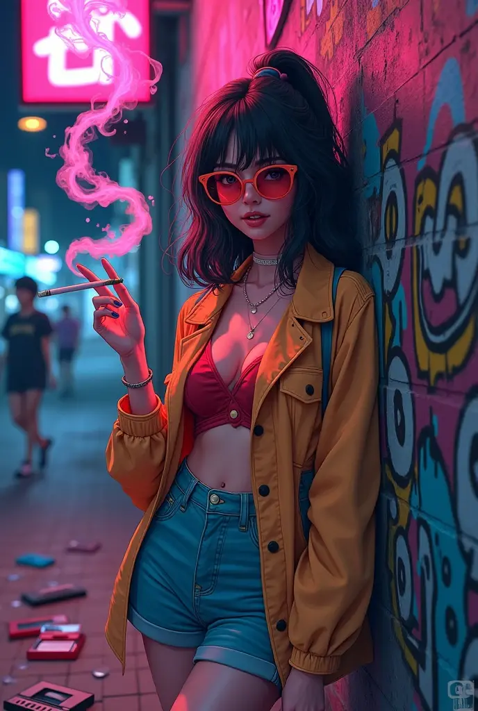 anime 20 generation beauty Retro smoking 80's youtube use lofi