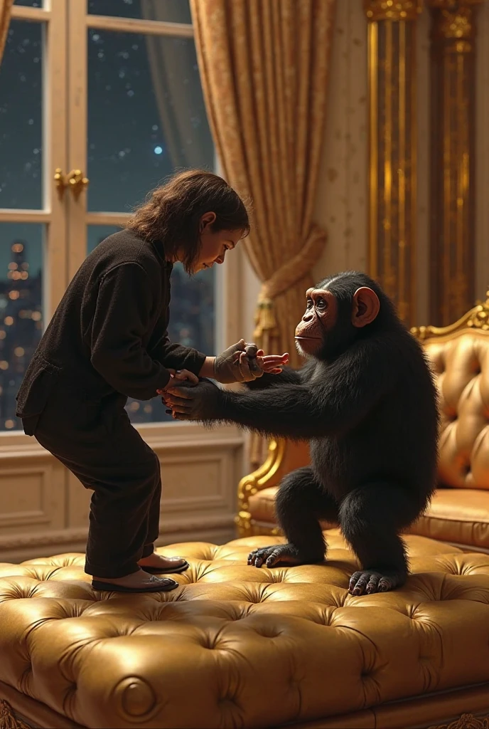 Hermione with large breasts、The chimp grabs Hermione&#39;s breasts