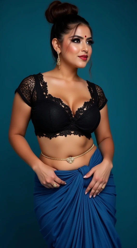 6 feet big breasted beautiful Indian girl in skirt and bra.