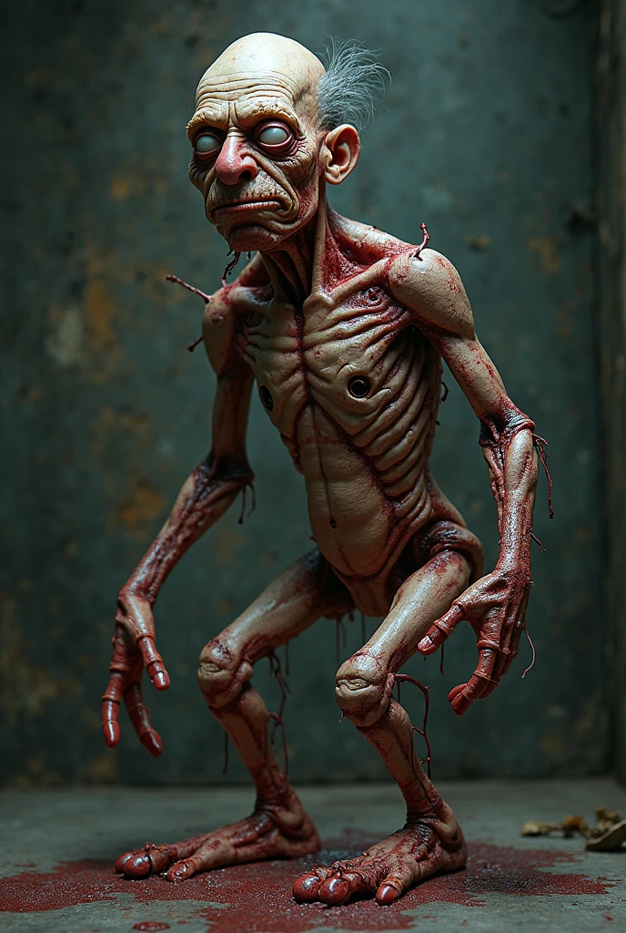 disgusting character of the playfully naked giving the pussy