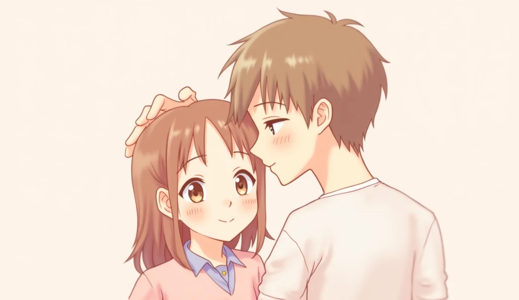 illustration of a couple hugging, girl hugging boy